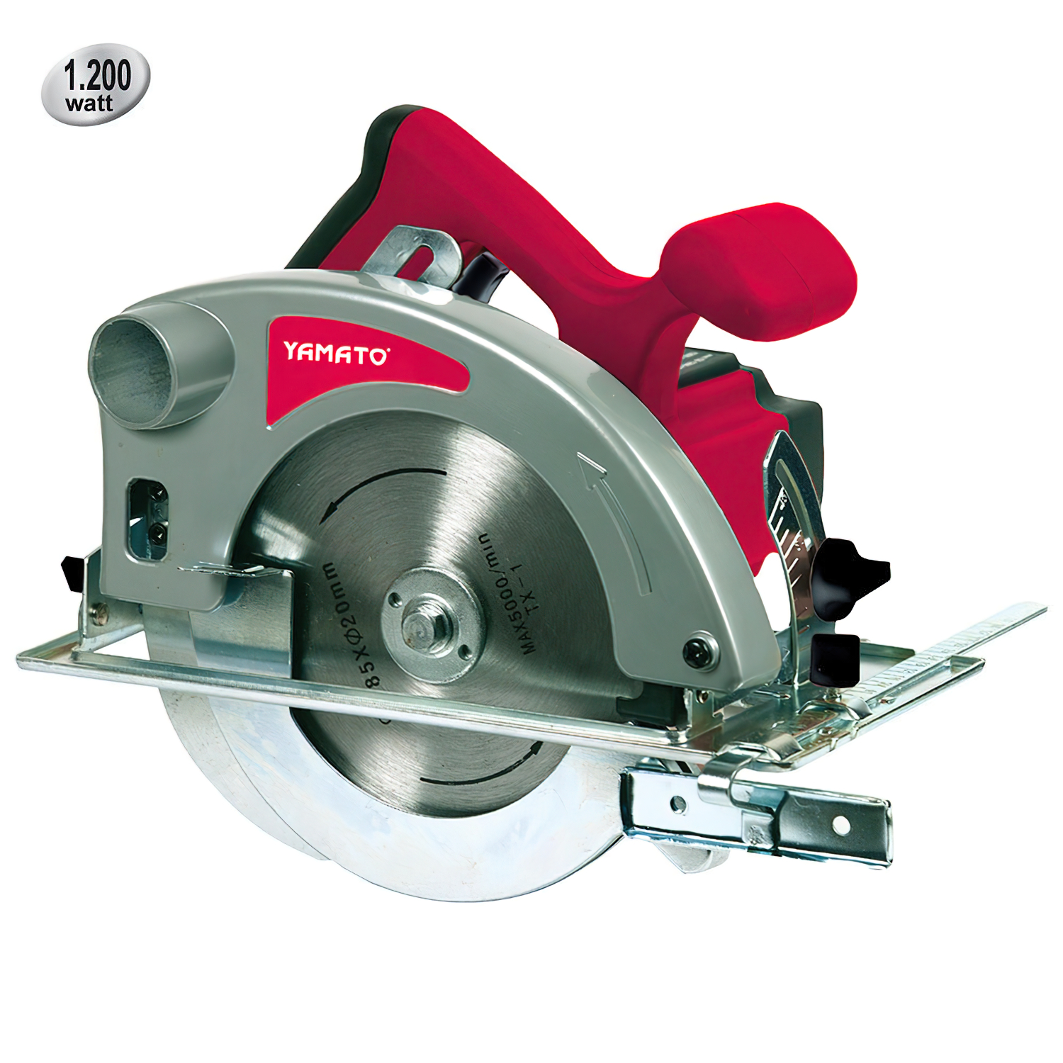 Descubre la potente Sierra Circular Yamato 1200: 1,200 W, 4,500 R.P.M., cortes precisos hasta 55 mm. Liviana y versátil. ¡Haz tu trabajo más eficiente!